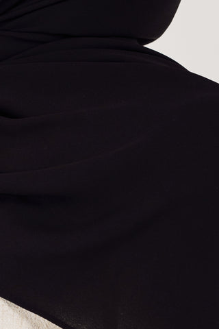 Desert Dunes Fine Chiffon Modest Hijab Scarf for Women - Black - Onyx