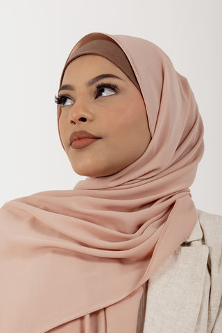 Desert Dunes Fine Chiffon Modest Hijab Scarf for Women - Blush - Nude Pink