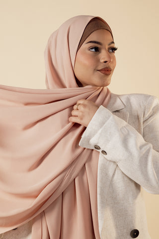 Desert Dunes Fine Chiffon Modest Hijab Scarf for Women - Blush - Nude Pink