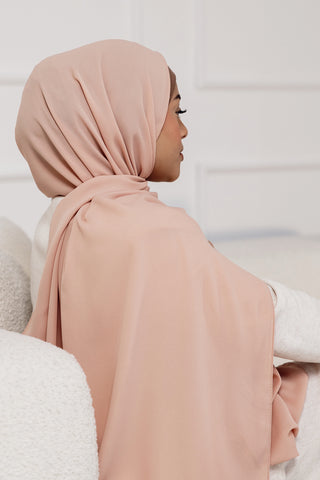 Desert Dunes Fine Chiffon Modest Hijab Scarf for Women - Blush - Nude Pink