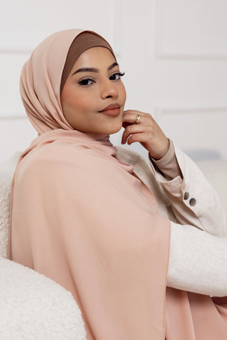 Desert Dunes Fine Chiffon Modest Hijab Scarf for Women - Blush - Nude Pink