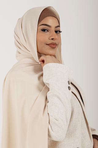 Desert Dunes Fine Chiffon Modest Hijab Scarf for Women - Vanilla - Creme