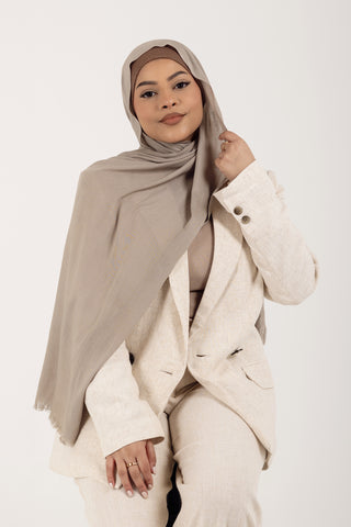 Velano Modal Modest Hijab Scarf for Women Stone - Warm Grey