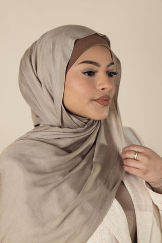 Velano Modal Modest Hijab Scarf for Women Stone - Warm Grey