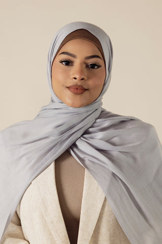 Velano Modal Modest Hijab Scarf for Women Dove - Light Grey