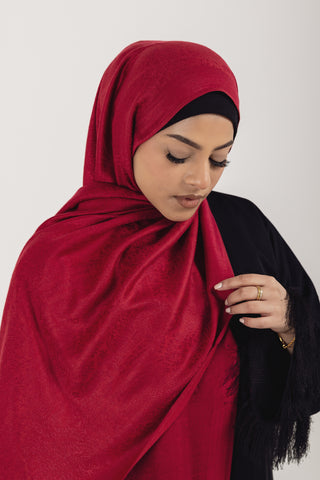 Maharani Collection Paisley Modest Hijab Scarf for Women - Mughal Ruby