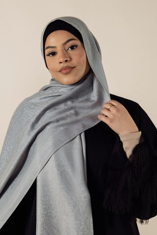 Maharani Collection Paisley Modest Hijab Scarf for Women - Udaipur Silver