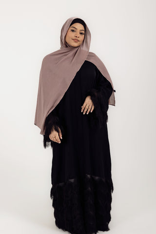 Sakura Radiance Satin Muna Modest Hijab Scarf for Women - Kochi Luxe - Coffee