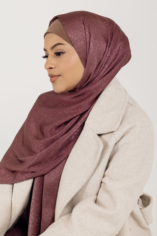 Onda Lúx Satin Wave Modest Hijab Scarf for Women - Café - Coffee