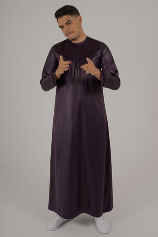 Rajul Emirati Burgundy ST Mens Thobe Jubbah SLIM FIT ONLY