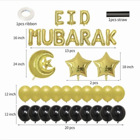 Ramadan & EID Mubarak Balloon Set