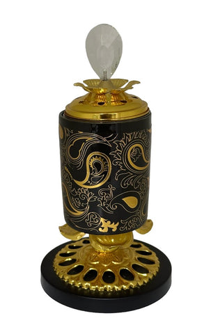Bakhoor Black and Gold Holder Paisley